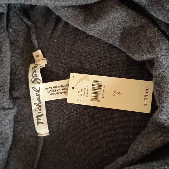 Michael Stars S Dress Cowl Neck Long Sleeve Charcoal Gray Buttery Soft Material - Picture 6 of 16